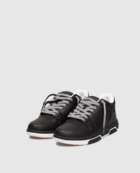 Off-White Чорні шкіряні кросівки Out Of Office M189F5L006