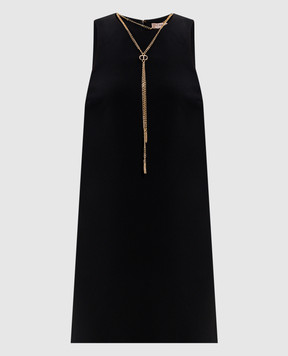 Twinset Чорна сукня міні з ланцюжком 252TP2302