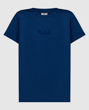 Woolrich Синя футболка з вишивкою логотипа CFWWTE0083FRUT2926