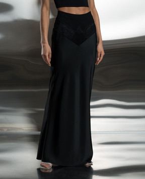 Off-White Черная юбка с кружевом OWCC185S24FAB002