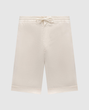 Canali Бежевые шорты с отворотами PT0135595606