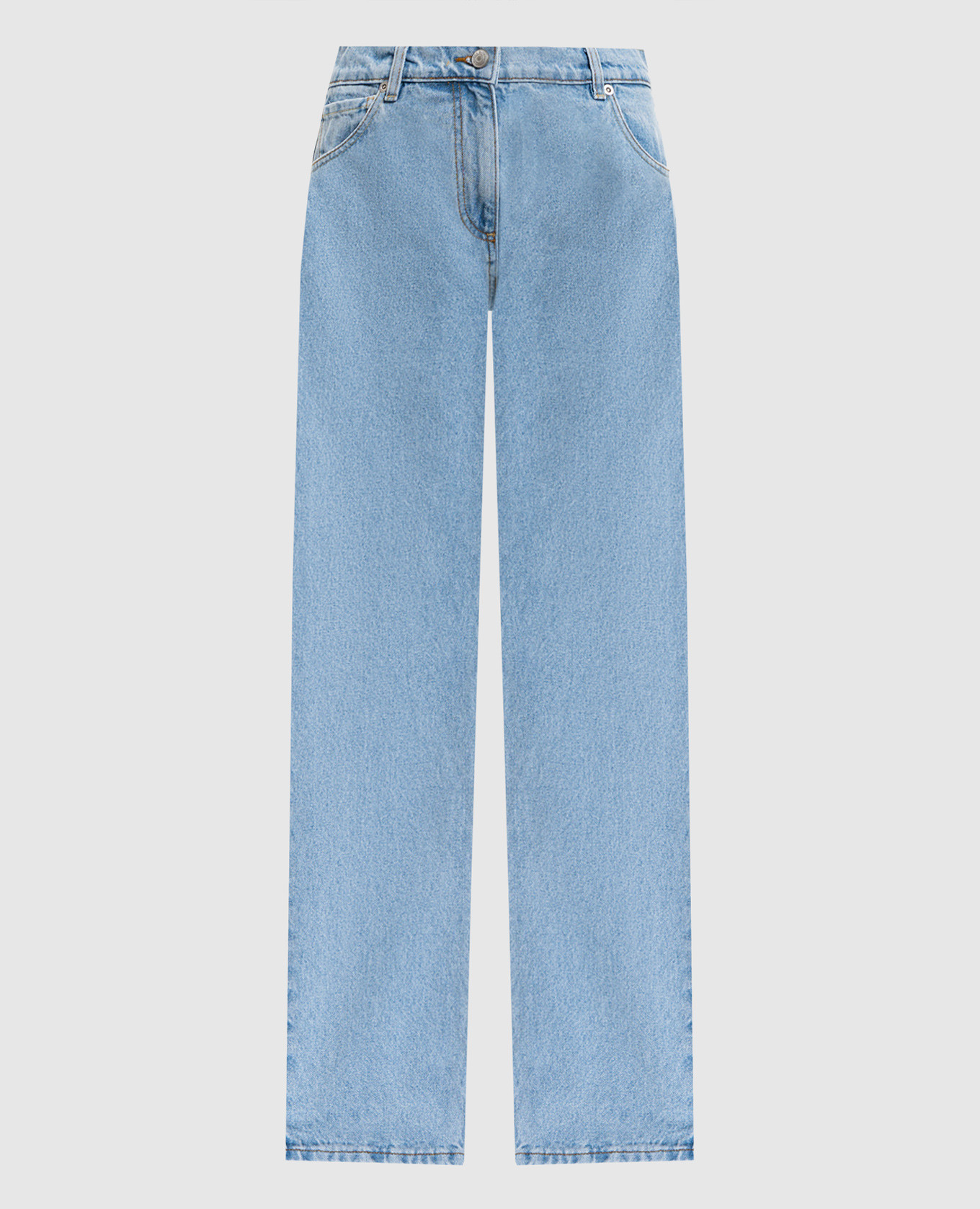 

Голубые джинсы с патчем логотипа, Голубой, Зауженные джинсы