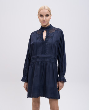 Twinset Синя сукня міні з мереживом 251TP2380