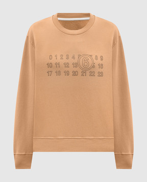 Maison Margiela MM6 Коричневий світшот з принтом логотипа S52GU0248M25025