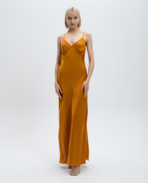 Twinset Помаранчева сукня максі з розрізами 242TP2139