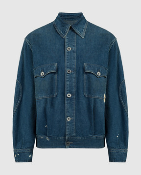 Maison Margiela Синяя джинсовая куртка с принтом S50AM0617S30877