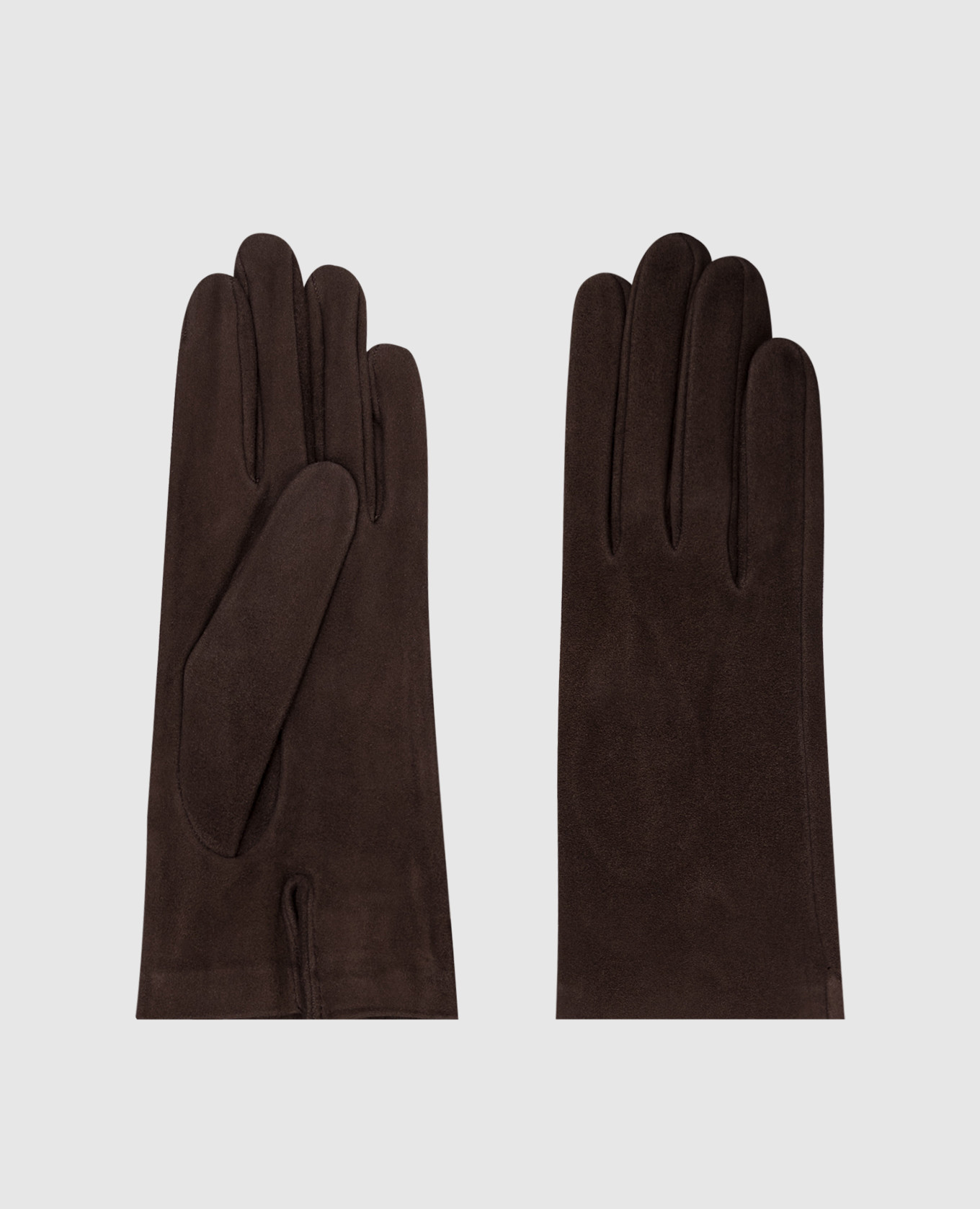 

Коричневые замшевые перчатки с разрезом, Коричневый, Перчатки