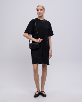 Maison Margiela MM6 Черное платье с принтом логотипа S52DA0058M20050